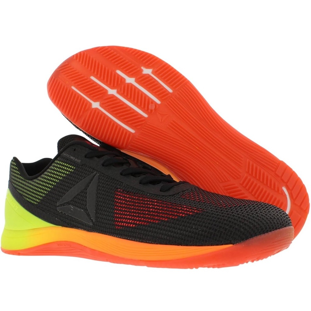 Reebok Men's Black and Neon Yellow weight lifting Shoes